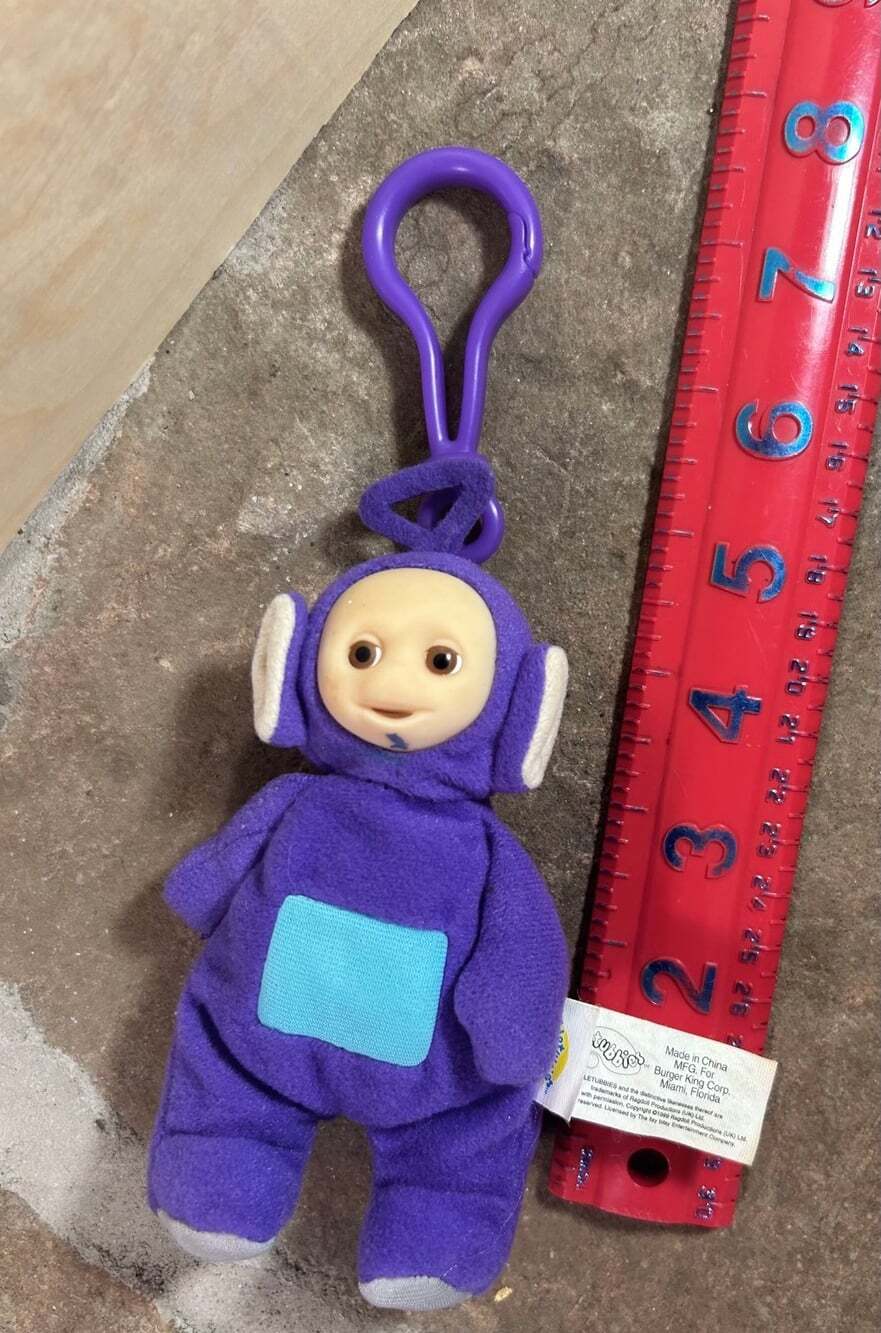 1999 Purple Tinky Winky 6" Burger King Beanie Plush Action Figure Teletubbies